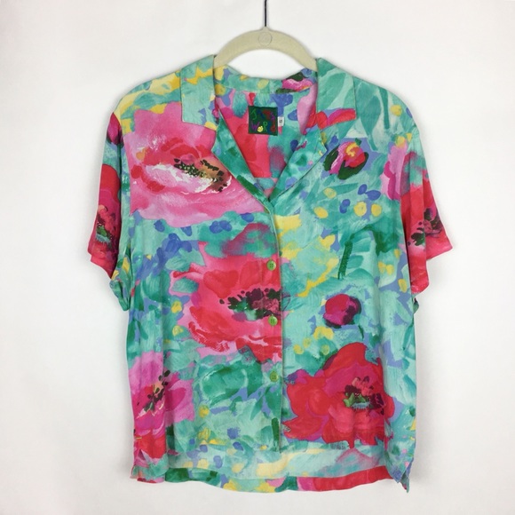 Jams World Tops - Jams World Floral Button Down Top Size Small